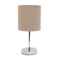 Simple Designs Chrome Mini Basic Table Lamp with Fabric Shade, Gray LT2007-GRY